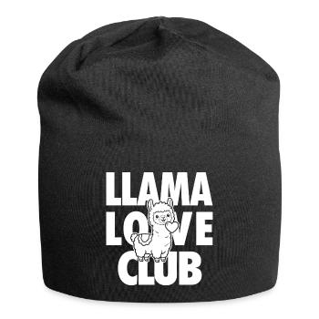 Llama Love Club – Lama au cœur - Bonnet en jersey - noir - Devant