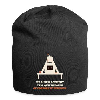 Lustiges KI-Ersatz-T-Shirt für Unternehmens-Burnout - Jersey-Beanie - Schwarz - Vorne
