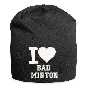 I love badminton heart - Jersey Beanie - black - Front