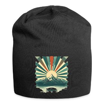 Sunrise over mountain lake - Jersey Beanie - black - Front