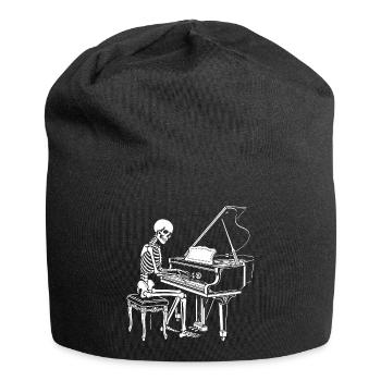 Skeleton playing piano - Jersey Beanie - black - Front