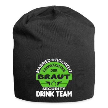 Junggesellenabschied Security Leibwächter Braut - Jersey-Beanie - Schwarz - Vorne