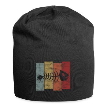 Arête de poisson pour les pêcheurs, les pêcheurs et les enfants | Poissons - Bonnet en jersey - noir - Devant