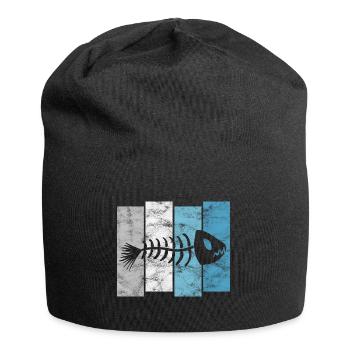 Arête de poisson pour les pêcheurs, les pêcheurs et les enfants | Poissons - Bonnet en jersey - noir - Devant