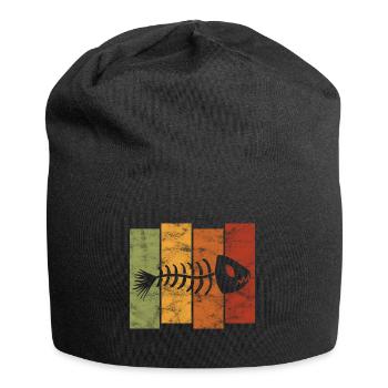 Arête de poisson pour les pêcheurs, les pêcheurs et les enfants | Poissons - Bonnet en jersey - noir - Devant