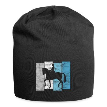 Dressage Cavalier de dressage Cheval d’équitation - Bonnet en jersey - noir - Devant