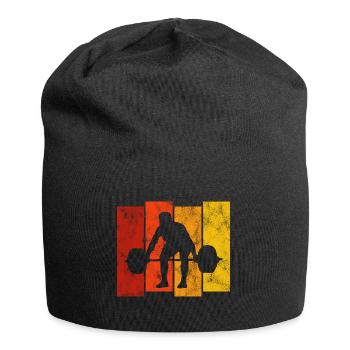 Bodybuilding Bodybuilder GYM Fitnessstudio Retro - Jersey Beanie - black - Front