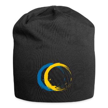 Circle brush flag of Sweden holiday travel - Jersey Beanie - black - Front