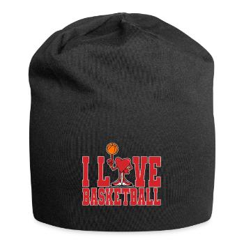 Ich liebe Basketball Ich liebe Basketball - Jersey-Beanie - Schwarz - Vorne