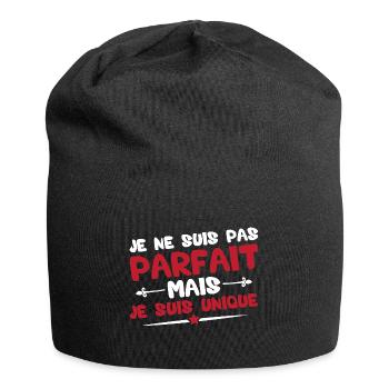 Je ne suis pas parfait mais je suis unique - Bonnet en jersey - noir - Devant