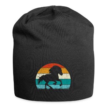 Islandpferd Tölt Retro Vintage - Bonnet en jersey - noir - Devant