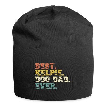 Australian Kelpie Hund Papa Spruch Vintage - Jersey-Beanie - Schwarz - Vorne