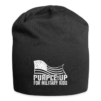 Purple Up für Militärkinder - Purple Up für - Jersey-Beanie - Schwarz - Vorne