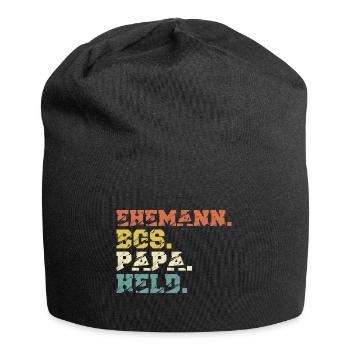 BGS Hund Papa Spruch Retro Lustig - Jersey-Beanie - Schwarz - Vorne