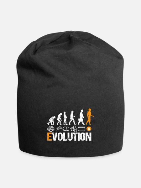 Bitcoin BTC Evolution of Money - Jersey-Beanie - Schwarz