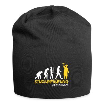 Studium Prüfung bestanden Evolution Student witzig - Jersey-Beanie - Schwarz - Vorne