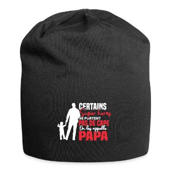 Certains super héros on les appelle papa - Bonnet en jersey - noir - Devant