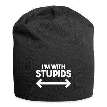 I'm With Stupids - Funny - Jersey Beanie - black - Front