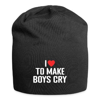 I Love To Make Boys Cry - Jersey-Beanie - Schwarz - Vorne
