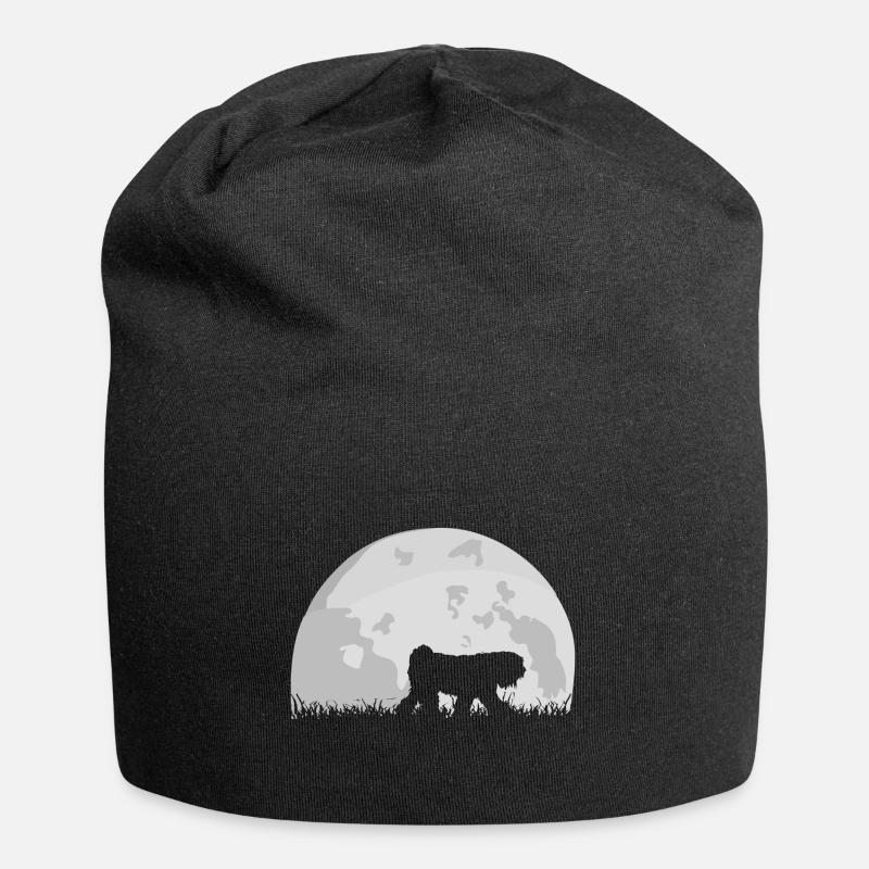 Tibetan Terrier Full Moon - Jersey Beanie - black