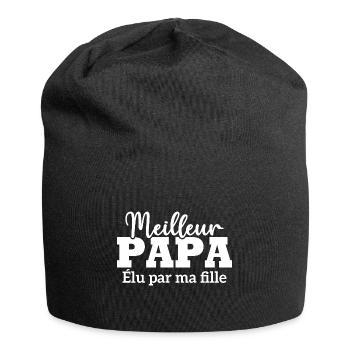 Meilleur papa élu par ma fille - Bonnet en jersey - noir - Devant