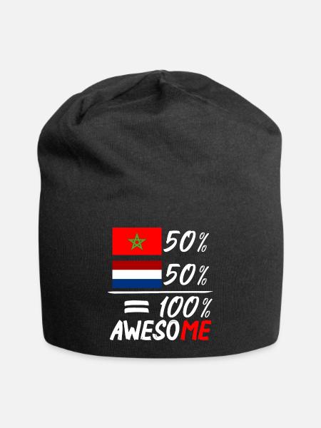 Half Nederlander half Marokkaan - Jersey-Beanie - Schwarz
