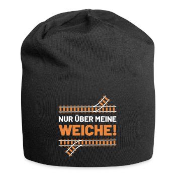 Nur über meine Weiche Eisenbahn Spruch Gleisbauer - Jersey-Beanie - Schwarz - Vorne