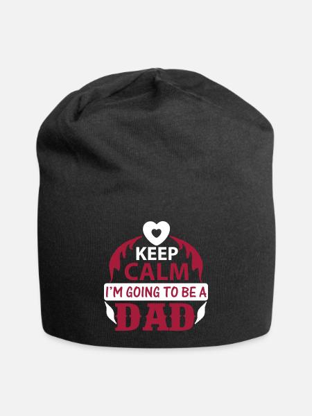 KEEP CLAM I M GOING TO BE DAD - Jersey Beanie - black