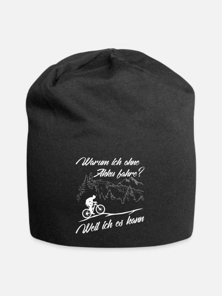 MTB - ohne Akku - weil ich es kann - Jersey-Beanie - Schwarz