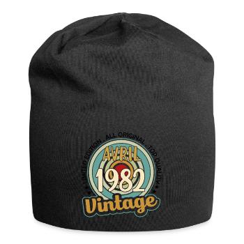 Vintage Flourish Birthday Gift April 1982 - Jersey Beanie - black - Front