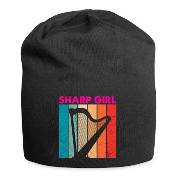 Harp design for harpist and harp player - Jersey Beanie - black - Front