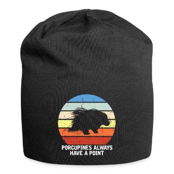 Stachelschweine Designs für Tierliebhaber Nagetier - Jersey-Beanie - Schwarz - Vorne