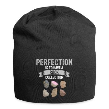 Mineraliensammler und Erze Mineralien Fan - Jersey-Beanie - Schwarz - Vorne