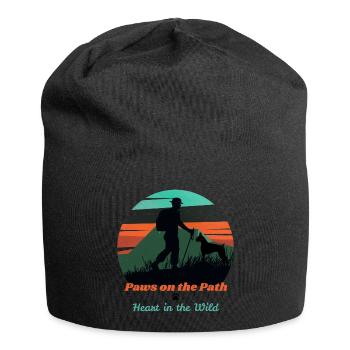 Paws on the Path, Heart in the Wild - Jersey Beanie - black - Front