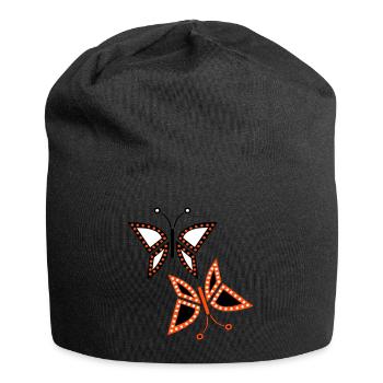 Schmetterlinge - Jersey-Beanie - Schwarz - Vorne
