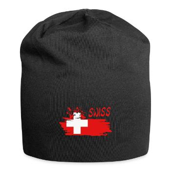 Swiss Schweiz - Jersey-Beanie - Schwarz - Vorne