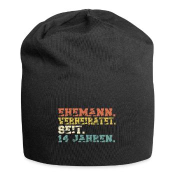 Elfenbeinhochzeit 14 Hochzeitstag Jahre Ehemann - Jersey-Beanie - Schwarz - Vorne