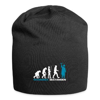 Techniker Abschluss Prüfung Bestanden Evolution - Jersey-Beanie - Schwarz - Vorne
