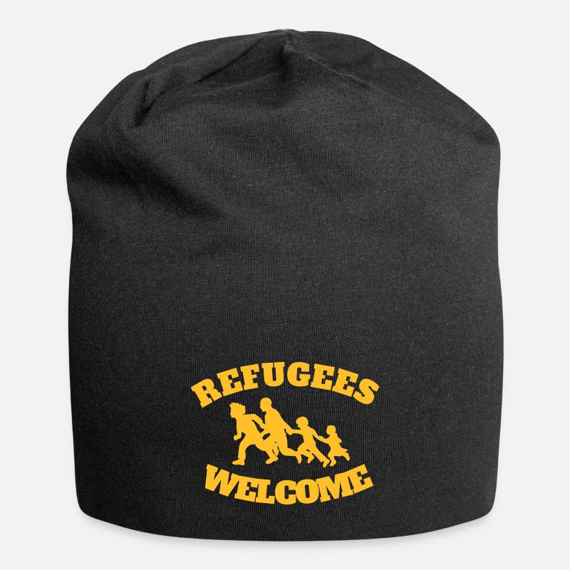 NEU: Refugees Welcome Redesign - Jersey-Beanie - Schwarz