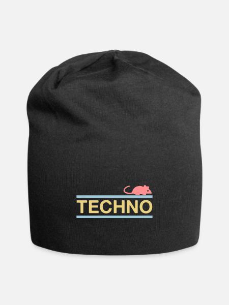 ★ design colors changeable ★ Technomaus (mouse) - Jersey Beanie - black