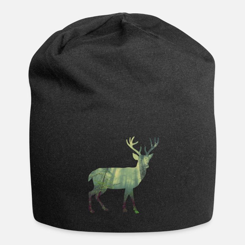 Hirsch - Jersey-Beanie - Schwarz