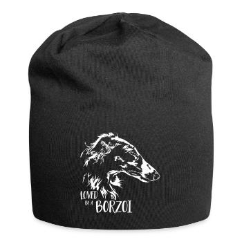 BARSOI loved by a BORZOI Hundespruch Wilsigns - Jersey-Beanie - Schwarz - Vorne