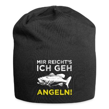 Angeln Fischen Angler Fischer lustiger Spruch - Jersey-Beanie - Schwarz - Vorne