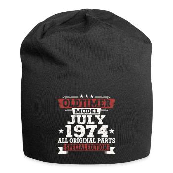 Oldtimer July 1974 48th Birthday Gift Men - Jersey Beanie - black - Front