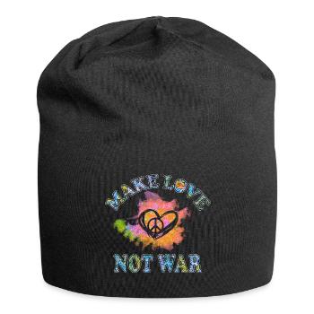 Hippie Peace Peace 60's 70's Love T-Shirt - Jersey Beanie - black - Front