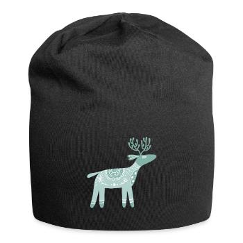 Joyeux T-shirt Patte de cerf de Noël - Bonnet en jersey - noir - Devant