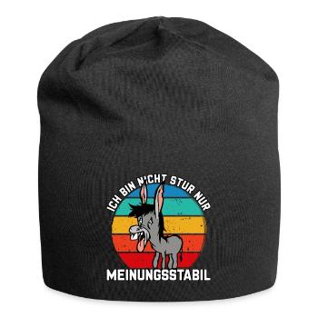 Ich bin nicht stur - nur meinungsstabil Esel - Jersey-Beanie - Schwarz - Vorne