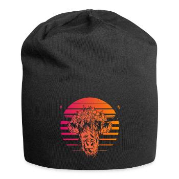 Scottish Highlands Highland Cattle Highland Cow - Jersey Beanie - black - Front
