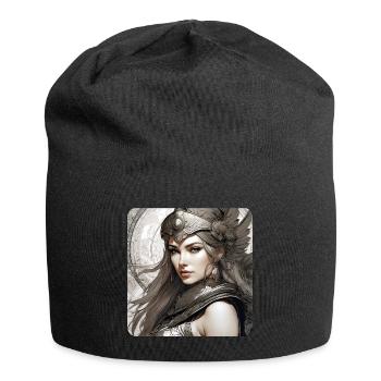 Fantasy Anime Girl Wikinger Germanen Mittelalter - Jersey-Beanie - Schwarz - Vorne