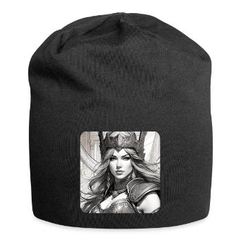 Fantasy Anime Girl Wikinger Germanen Mittelalter - Jersey-Beanie - Schwarz - Vorne